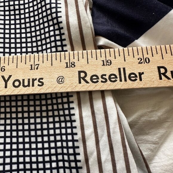 Bai Sheng GT Women's Long Sleeve Blue Nautical Geometric Patchwork Tunic SZ XXL - Picture 6 of 10